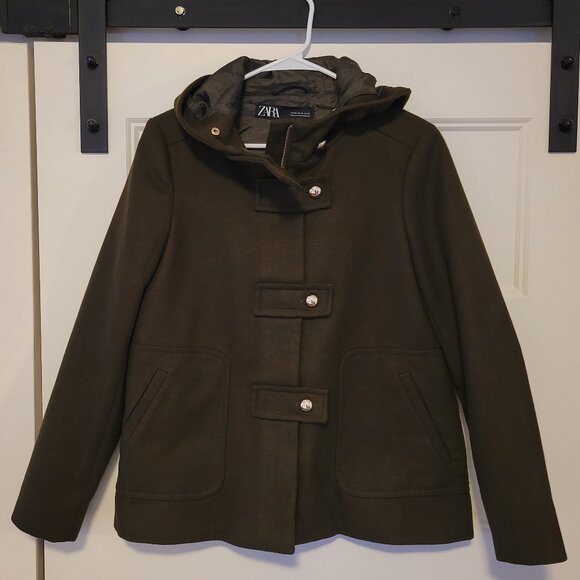 Zara Womens Coat w/ Hood - Picture 1 of 5